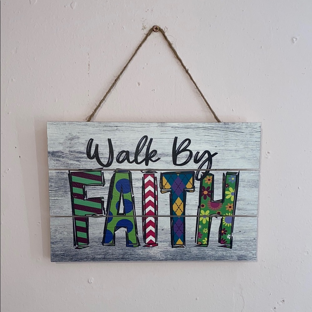Inspirational 'Walk By Faith' Wall Art